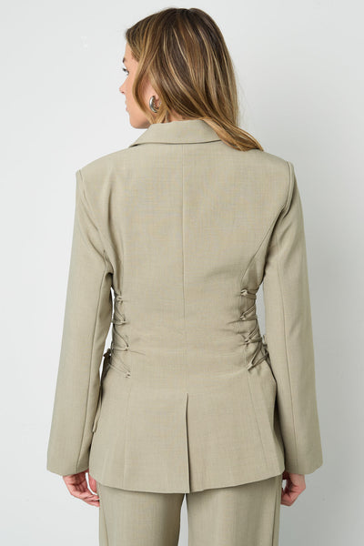 Damenanzug | Taillengürtel | Weites Bein | Blazer-Set | Kombi-Set