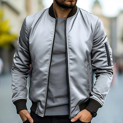 Bomberjacke – Slim Fit – Reißverschluss – Leichte Jacke – Herrenjacke