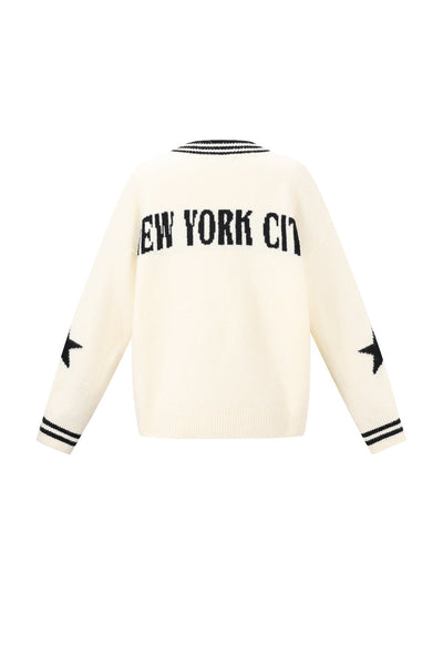 Übergroßer Pullover | NYC | V-Ausschnitt | Strickpullover | Damenstrickwaren