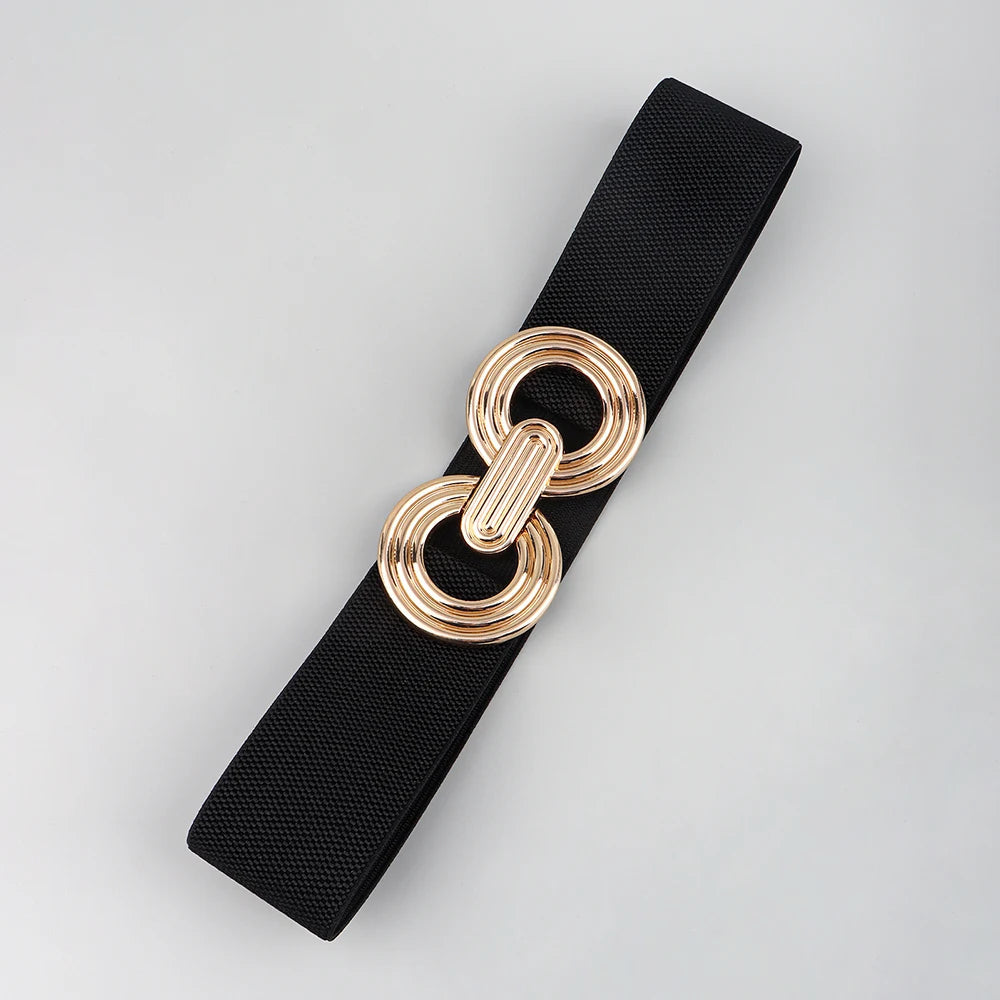 Damen-Gürtel – Stretch – Goldschnalle – Elastischer Gürtel – Taillengürtel