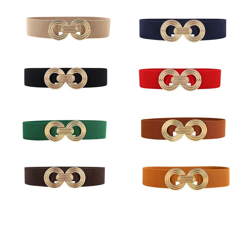 Damen-Gürtel – Stretch – Goldschnalle – Elastischer Gürtel – Taillengürtel