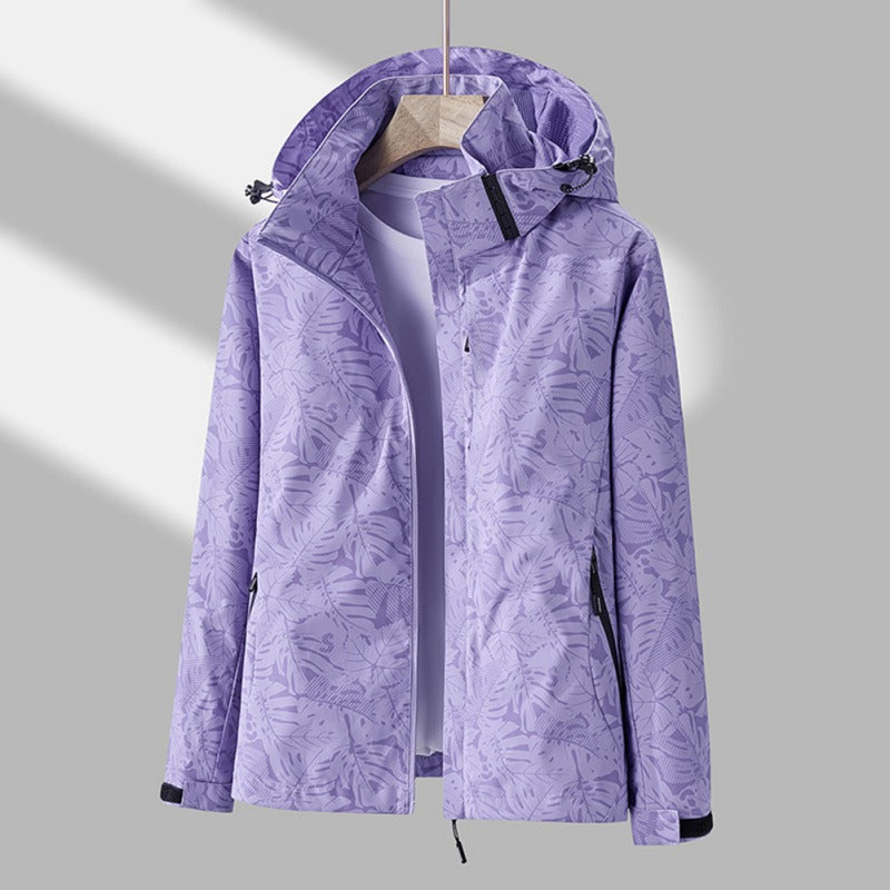 Windbreaker Jacke - Wasserdichte Wanderjacke mit Kapuze für Frauen