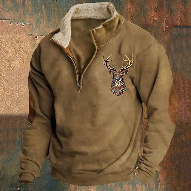 Fleece-Pullover – Warmer Fleece-Pullover mit halbem Reißverschluss für Männer für den Winter