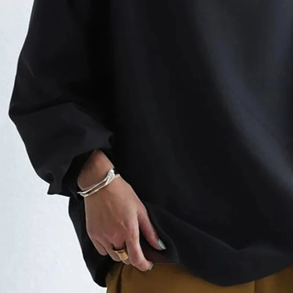 Oversized-Pullover | Lockere Passform | Lange Ärmel | Schwarzer Pullover | Damenbekleidung