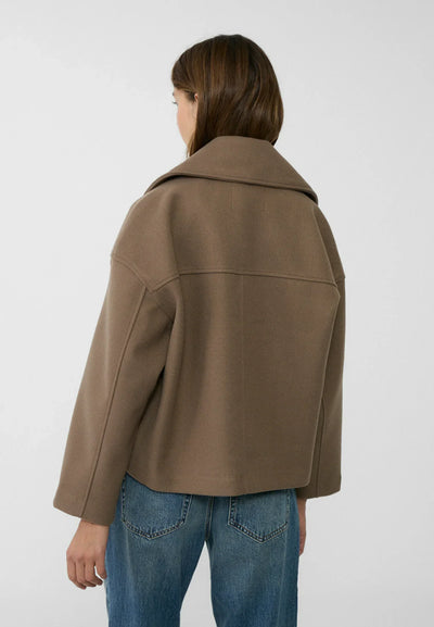 Übergroße Jacke – Zweireiher – Herbst – Kurze Trenchcoat-Jacke – Damenjacke