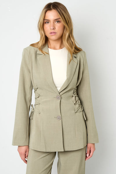 Damenanzug | Taillengürtel | Weites Bein | Blazer-Set | Kombi-Set