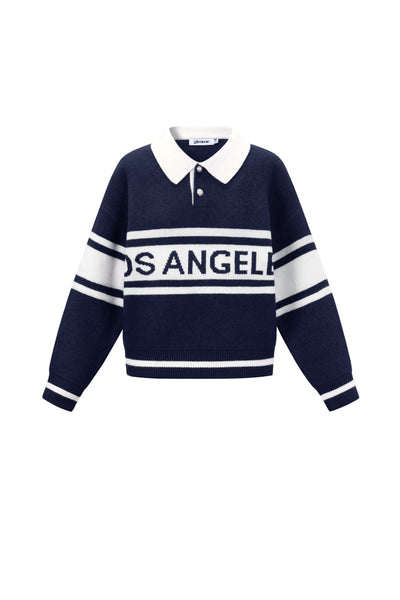 Polo Pullover - Los Angeles - mit Kragen - Strickpullover - Damenstrickwaren