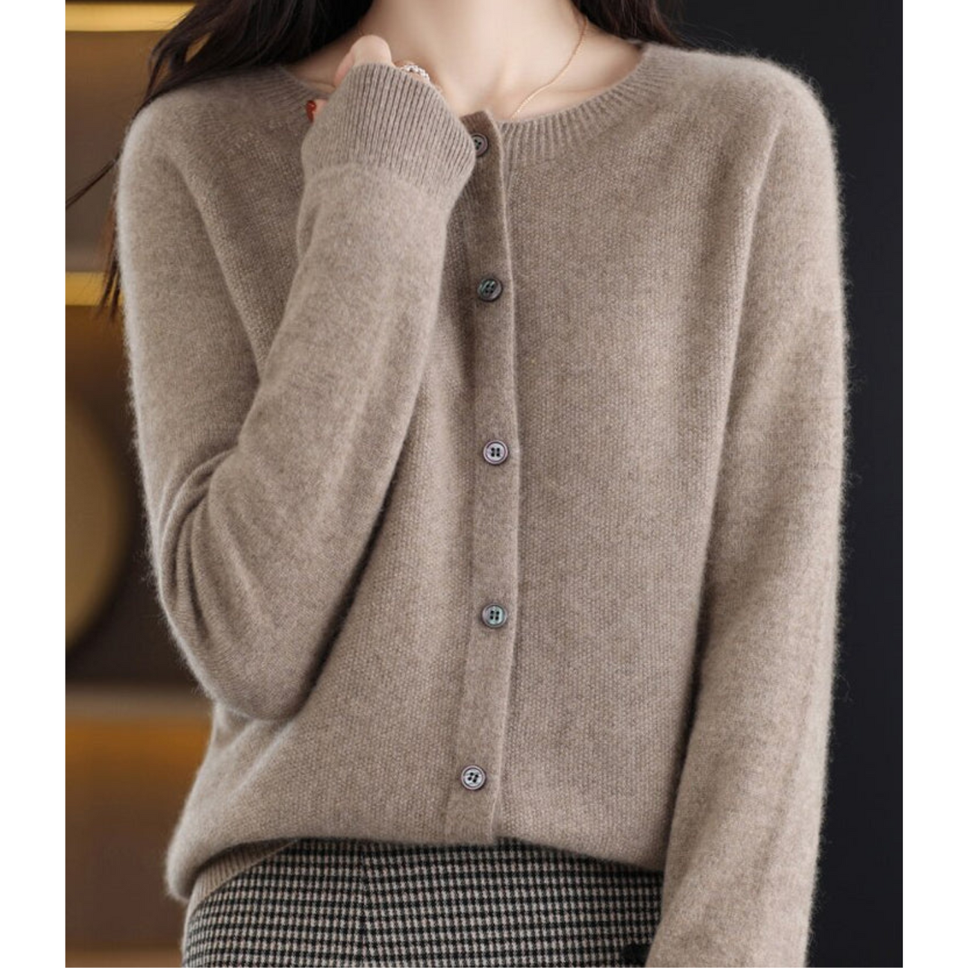 Strickjacke mit Knopfleiste | Merinowolle | Strickwaren | Strickjacke | Damenstrickjacke