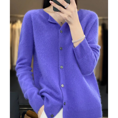 Strickjacke mit Knopfleiste | Merinowolle | Strickwaren | Strickjacke | Damenstrickjacke