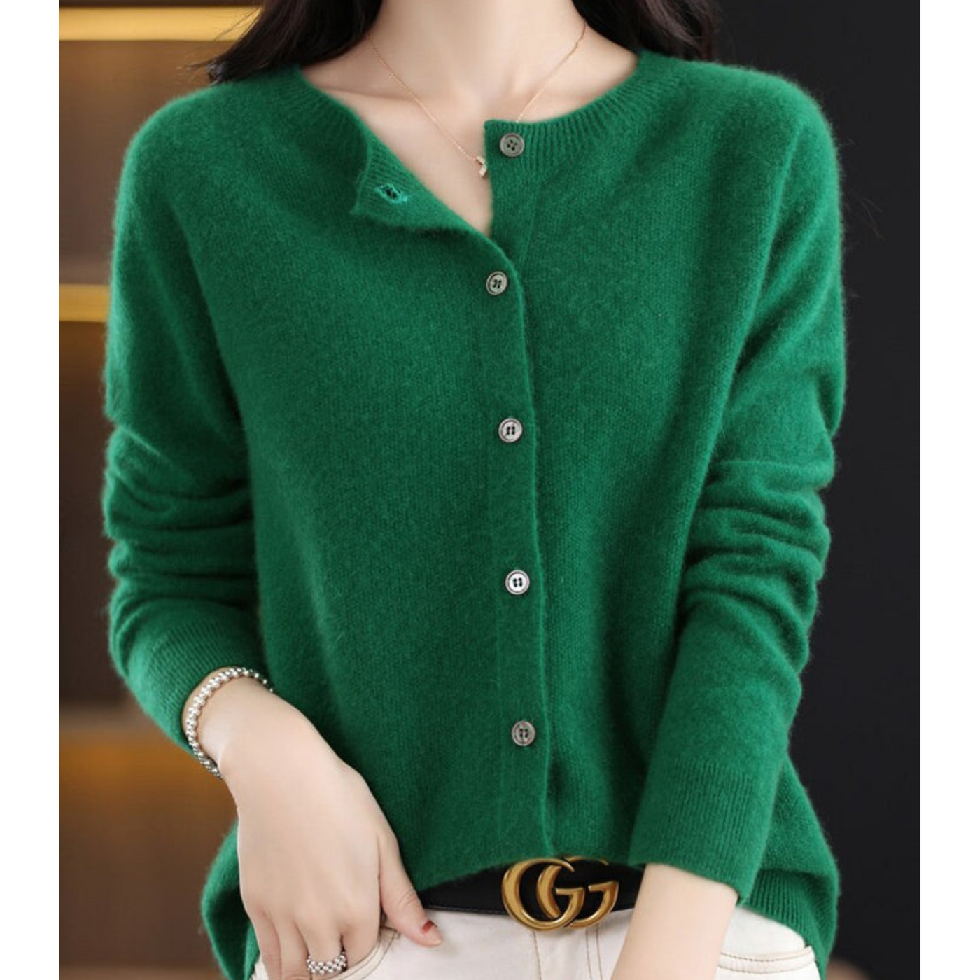 Strickjacke mit Knopfleiste | Merinowolle | Strickwaren | Strickjacke | Damenstrickjacke