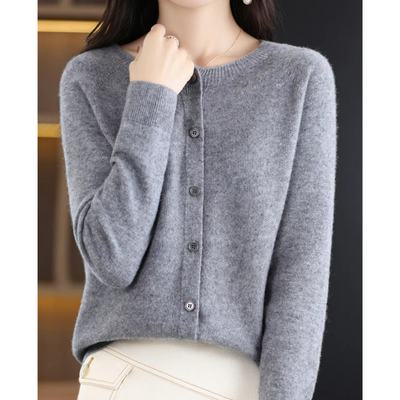Strickjacke mit Knopfleiste | Merinowolle | Strickwaren | Strickjacke | Damenstrickjacke