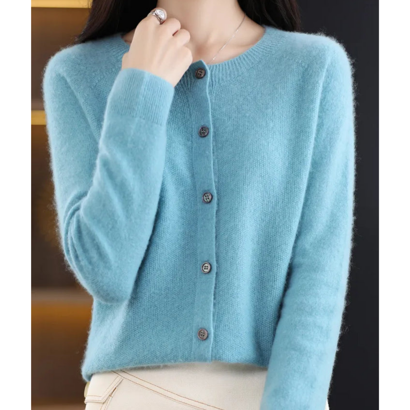 Strickjacke mit Knopfleiste | Merinowolle | Strickwaren | Strickjacke | Damenstrickjacke