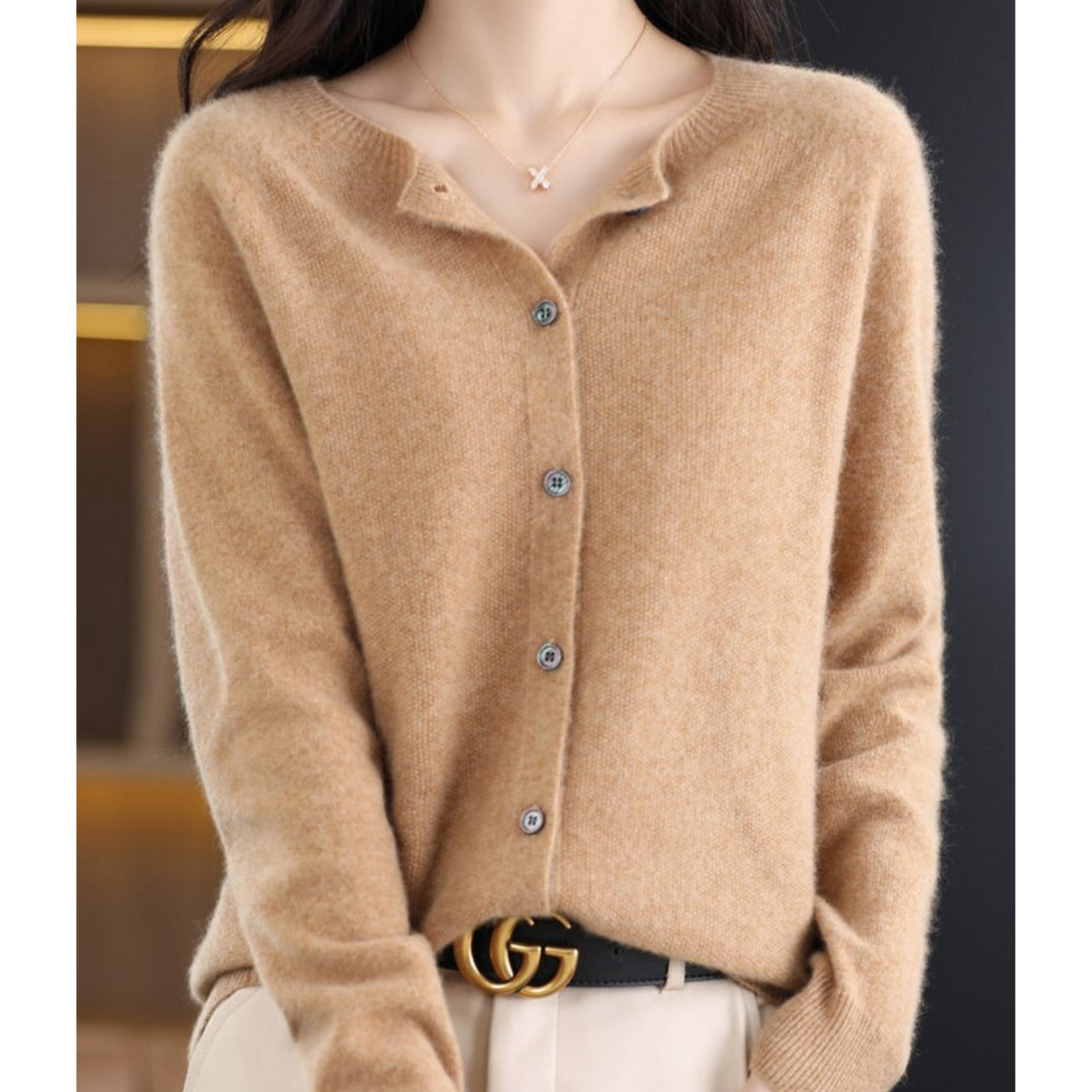 Strickjacke mit Knopfleiste | Merinowolle | Strickwaren | Strickjacke | Damenstrickjacke