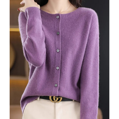 Strickjacke mit Knopfleiste | Merinowolle | Strickwaren | Strickjacke | Damenstrickjacke