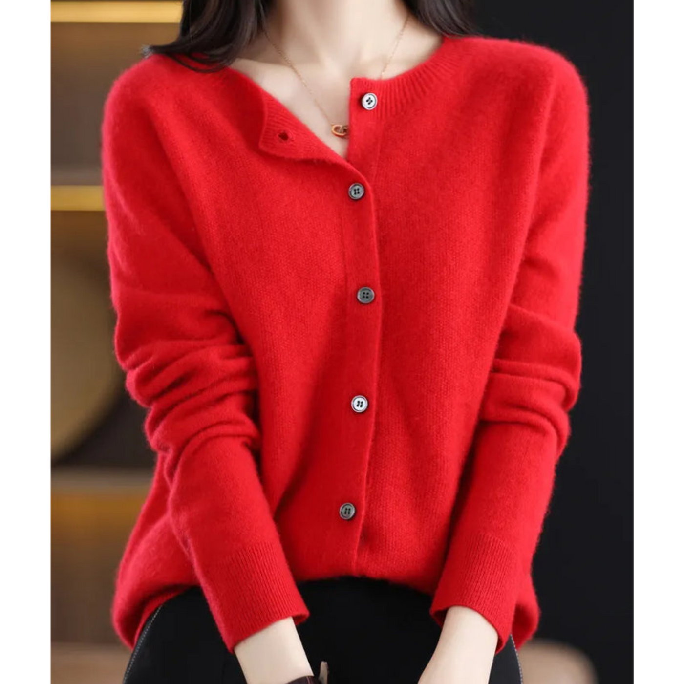 Strickjacke mit Knopfleiste | Merinowolle | Strickwaren | Strickjacke | Damenstrickjacke