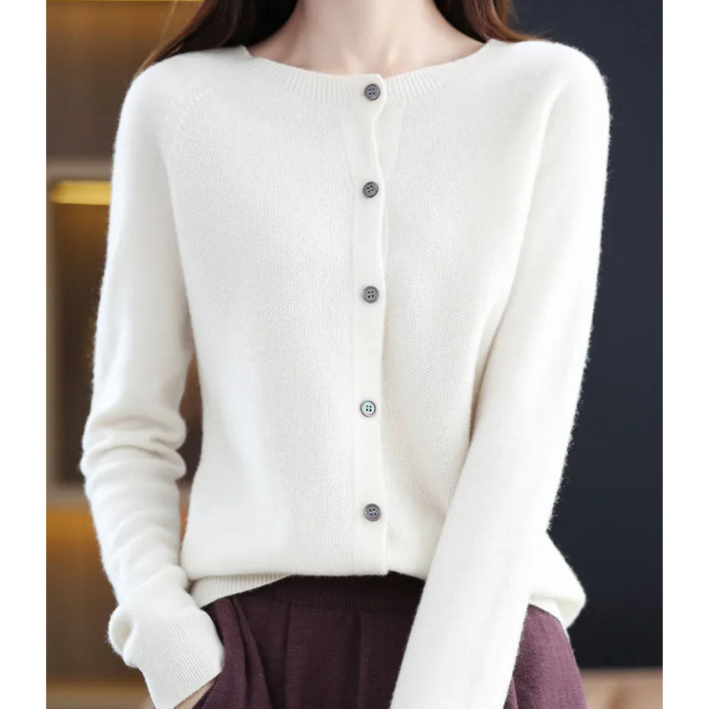 Strickjacke mit Knopfleiste | Merinowolle | Strickwaren | Strickjacke | Damenstrickjacke