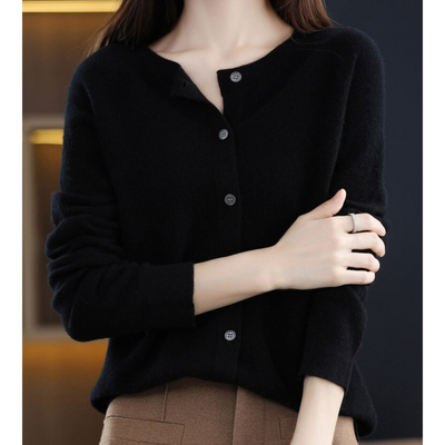 Strickjacke mit Knopfleiste | Merinowolle | Strickwaren | Strickjacke | Damenstrickjacke