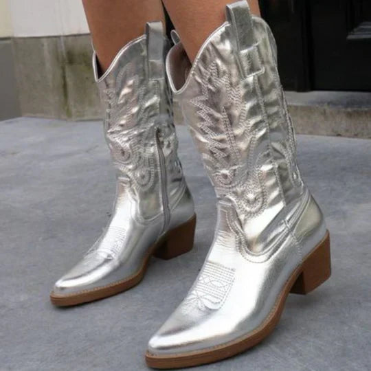 Cowgirl-Stiefel – Western – Blockabsatz – Cowboystiefel – Damenstiefel