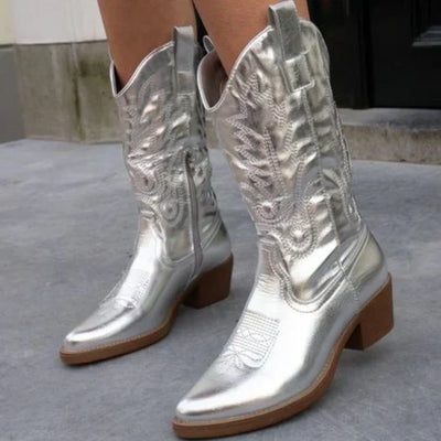 Cowgirl-Stiefel – Western – Blockabsatz – Cowboystiefel – Damenstiefel