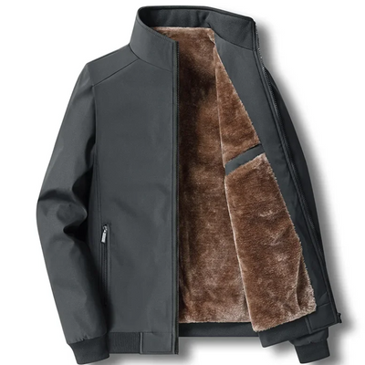 Fleece gefütterte Jacke - Winddichte Herrenjacke mit Reißverschluss für Herbst und Winter