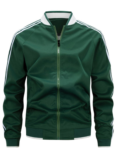 Trainingsjacke - Gestreifte Sportjacke mit Reißverschluss für Männer