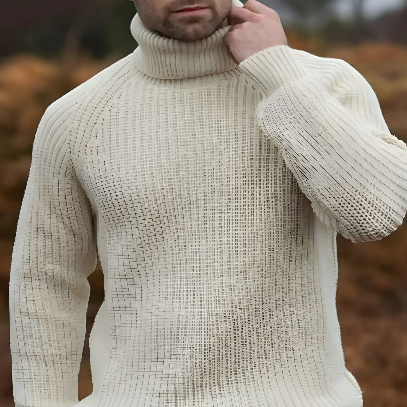 Rollkragenpullover – Rollkragen – Rippstrick – Strickpullover – Herrenstrickwaren