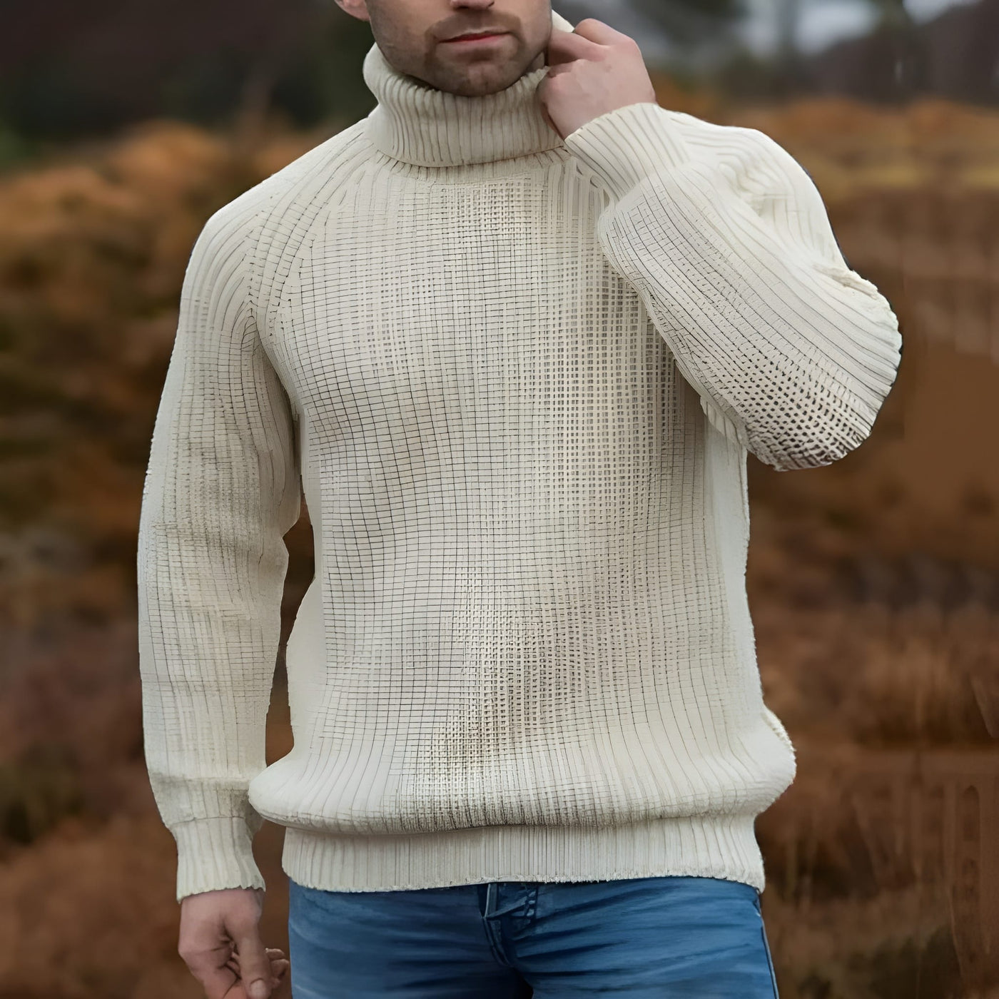Rollkragenpullover – Rollkragen – Rippstrick – Strickpullover – Herrenstrickwaren