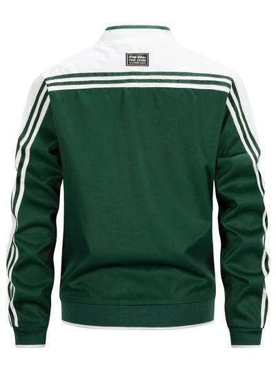 Trainingsjacke - Gestreifte Sportjacke mit Reißverschluss für Männer