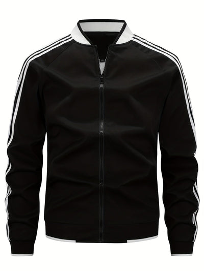 Trainingsjacke - Gestreifte Sportjacke mit Reißverschluss für Männer