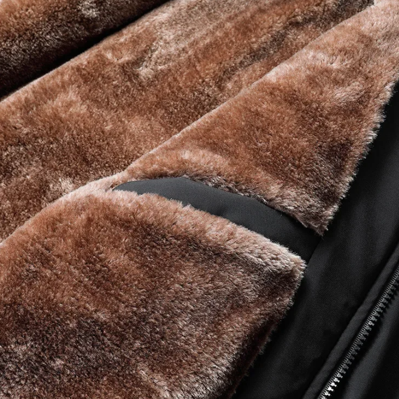 Fleece gefütterte Jacke - Winddichte Herrenjacke mit Reißverschluss für Herbst und Winter