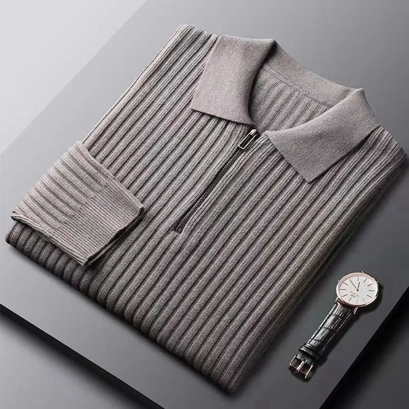 Quarter Zip Pullover - Herren Strickpullover mit Kragen