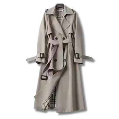 Lange Trenchcoat | Riem | Dubbelrijig | Herfstjas | Dames trenchcoat