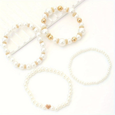 Perlenarmband – Elegantes Armband-Set für Frauen aus Gold und Perlen