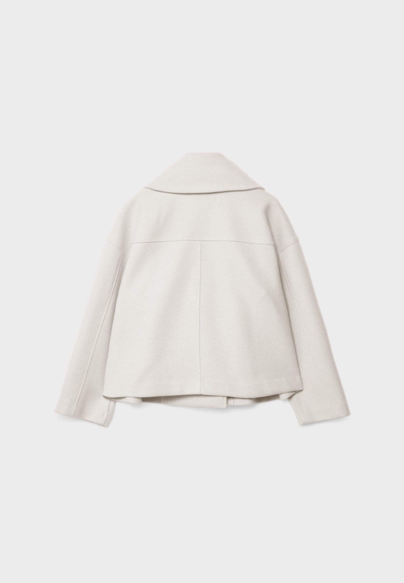 Wolljacke – Kurzer, doppelreihiger Woll-Trenchcoat für Damen