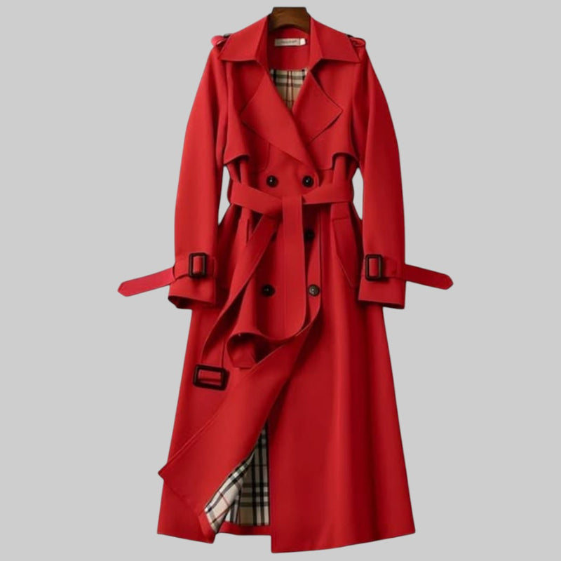 Lange Trenchcoat | Riem | Dubbelrijig | Herfstjas | Dames trenchcoat