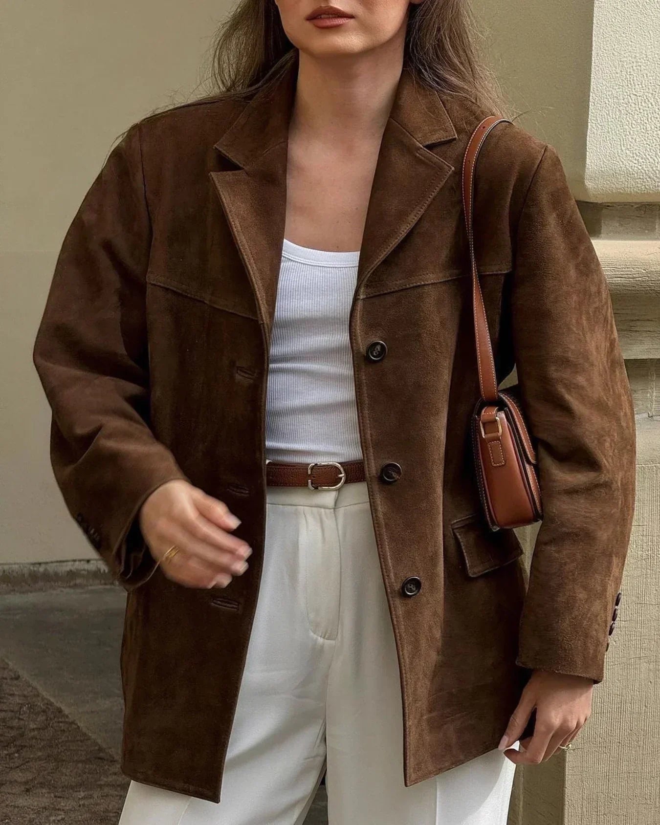 Wildlederjacke | Braun | Vintage | Oversize-Jacke | Damenjacke