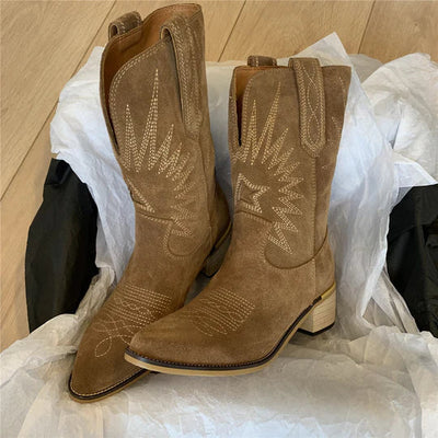 Cowgirl-Stiefel – Western – Blockabsatz – Cowboystiefel – Damenstiefel