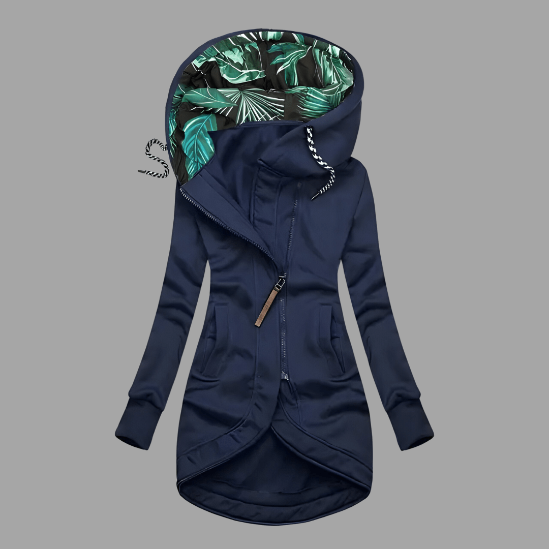 Winter Parka - Winddichte, mittellange Kapuzenjacke mit Reißverschluss für Frauen