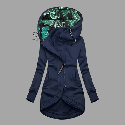 Winter Parka - Winddichte, mittellange Kapuzenjacke mit Reißverschluss für Frauen