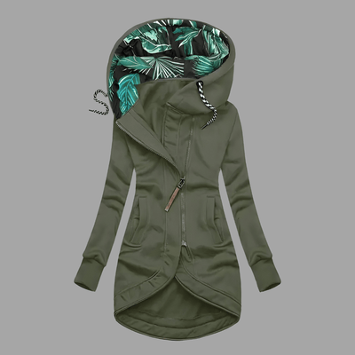Winter Parka - Winddichte, mittellange Kapuzenjacke mit Reißverschluss für Frauen