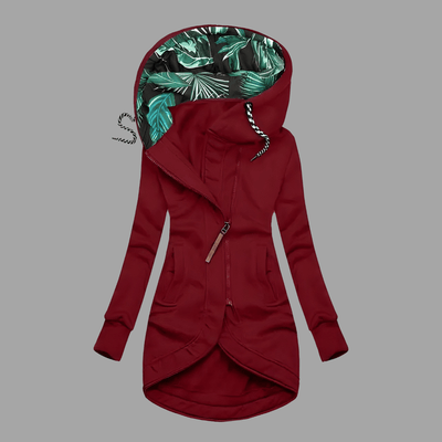 Winter Parka - Winddichte, mittellange Kapuzenjacke mit Reißverschluss für Frauen