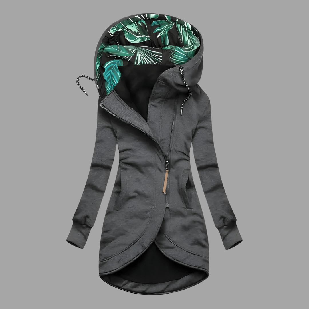 Winter Parka - Winddichte, mittellange Kapuzenjacke mit Reißverschluss für Frauen