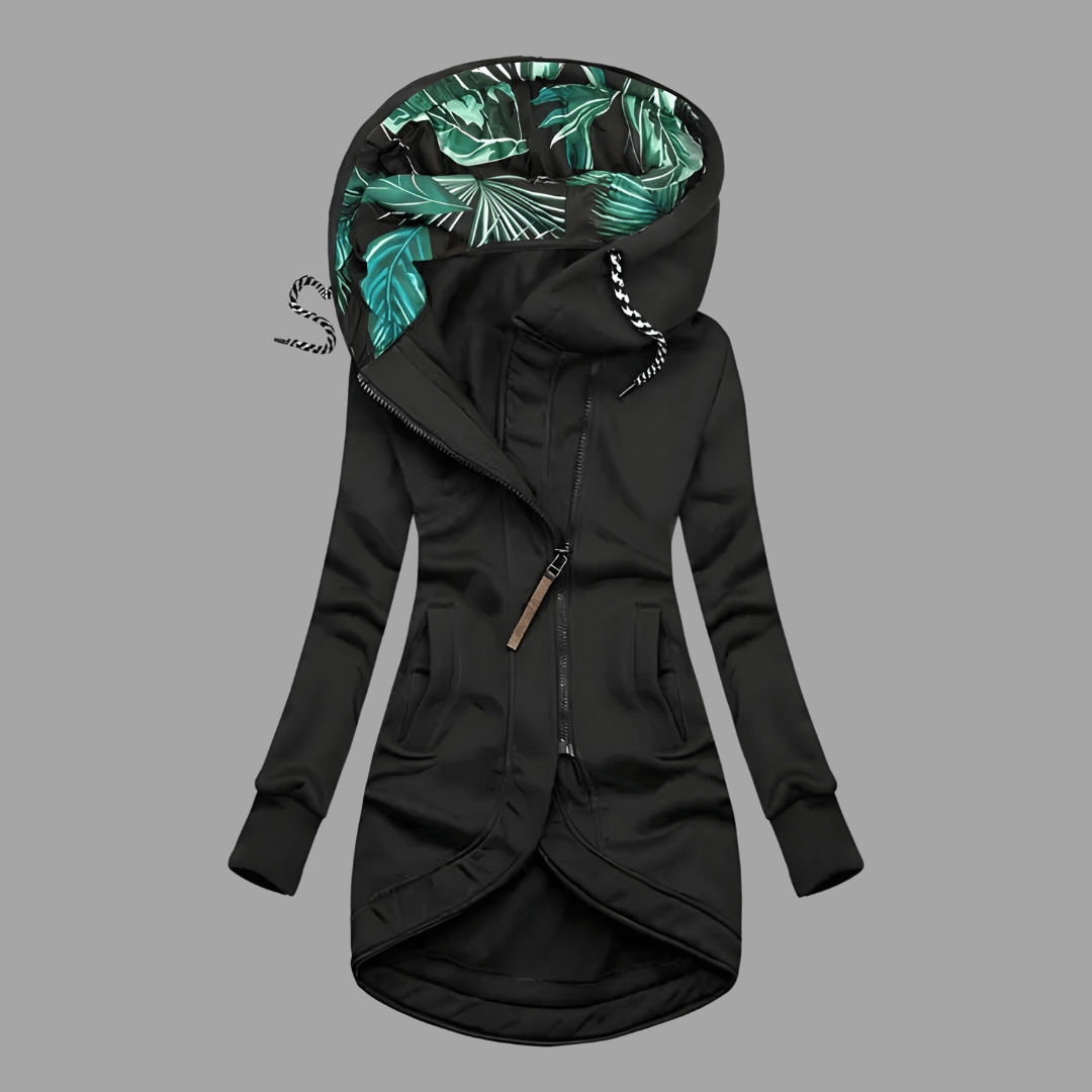 Winter Parka - Winddichte, mittellange Kapuzenjacke mit Reißverschluss für Frauen