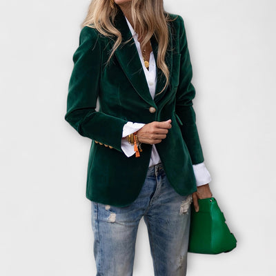 Samtblazer | Stilvoll | Einreihig | Winterblazer | Damenblazer