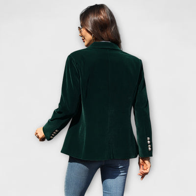 Samtblazer | Stilvoll | Einreihig | Winterblazer | Damenblazer