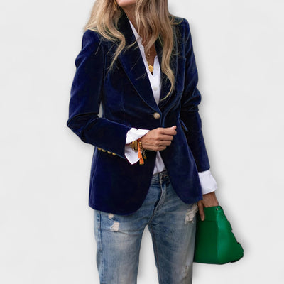 Samtblazer | Stilvoll | Einreihig | Winterblazer | Damenblazer