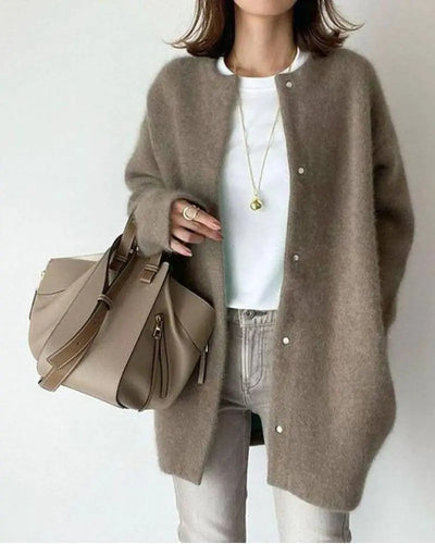 Damenmantel | Übergröße | Strick | Lange Strickjacke | Damenstrickwaren