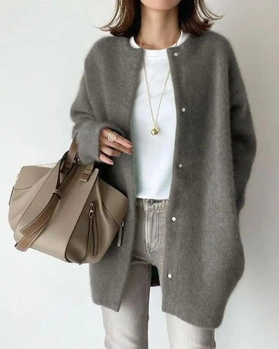 Damenmantel | Übergröße | Strick | Lange Strickjacke | Damenstrickwaren