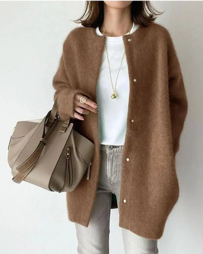 Damenmantel | Übergröße | Strick | Lange Strickjacke | Damenstrickwaren