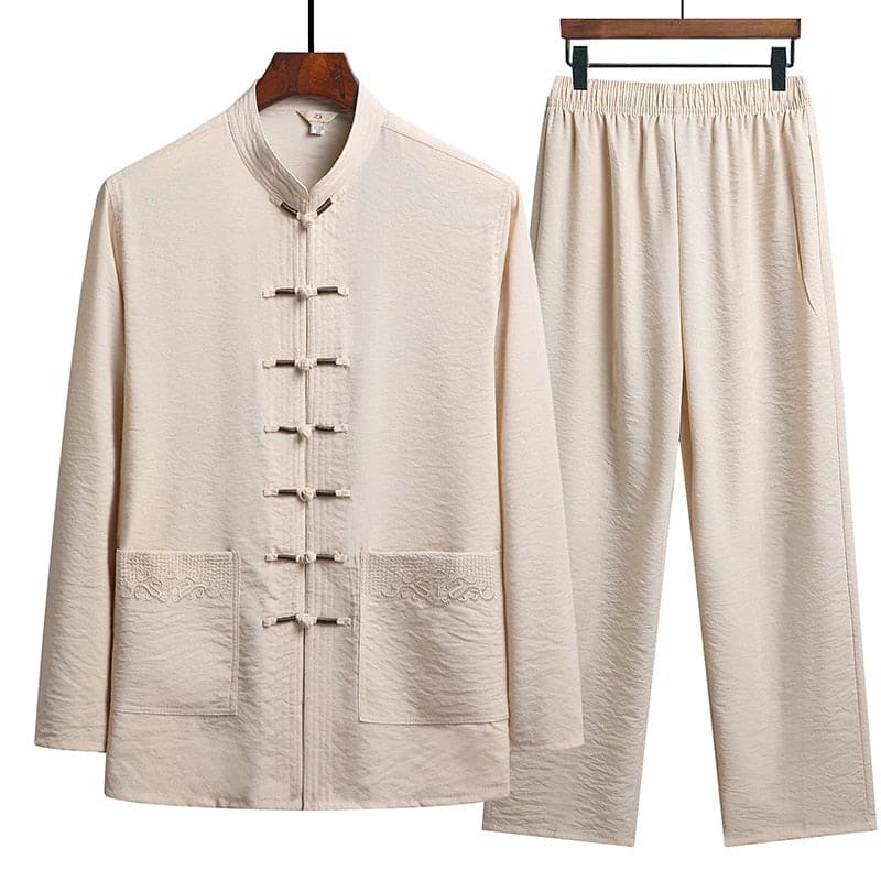 Co-Ord Set - Damen Eastern Langarm Leinen Zweiteiliges Set